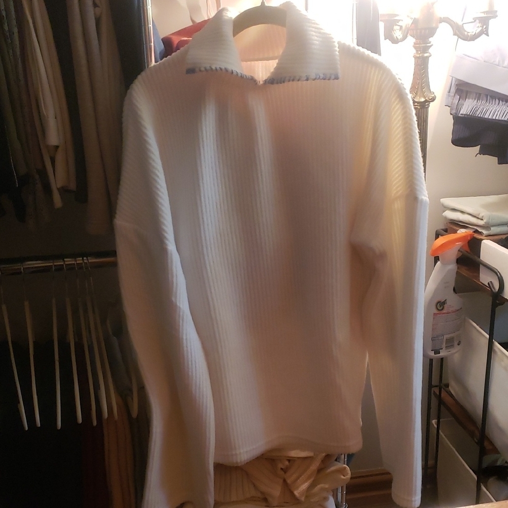 T.J.Maxx White Ribbed Women's Turtleneck Sweater